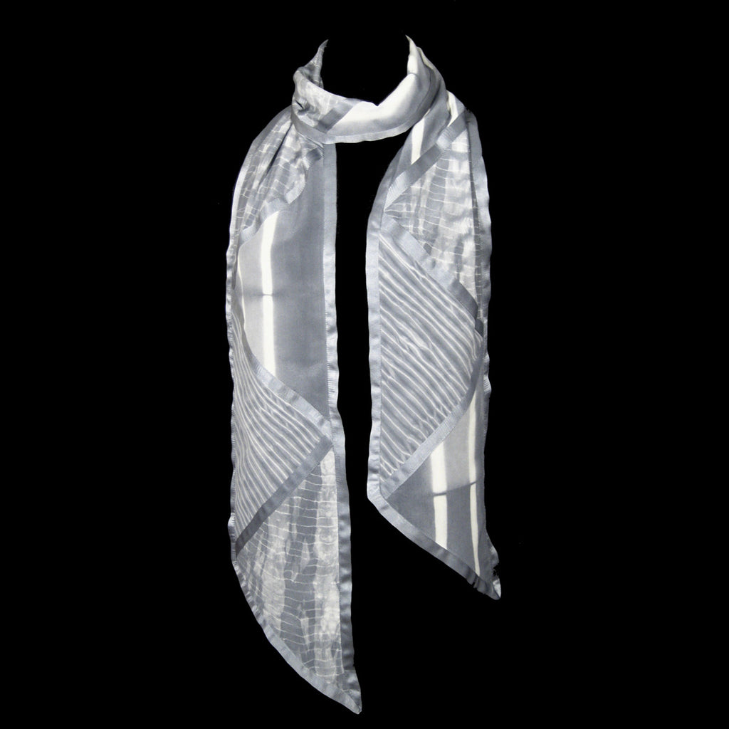 Silver Grey Silk Scarf